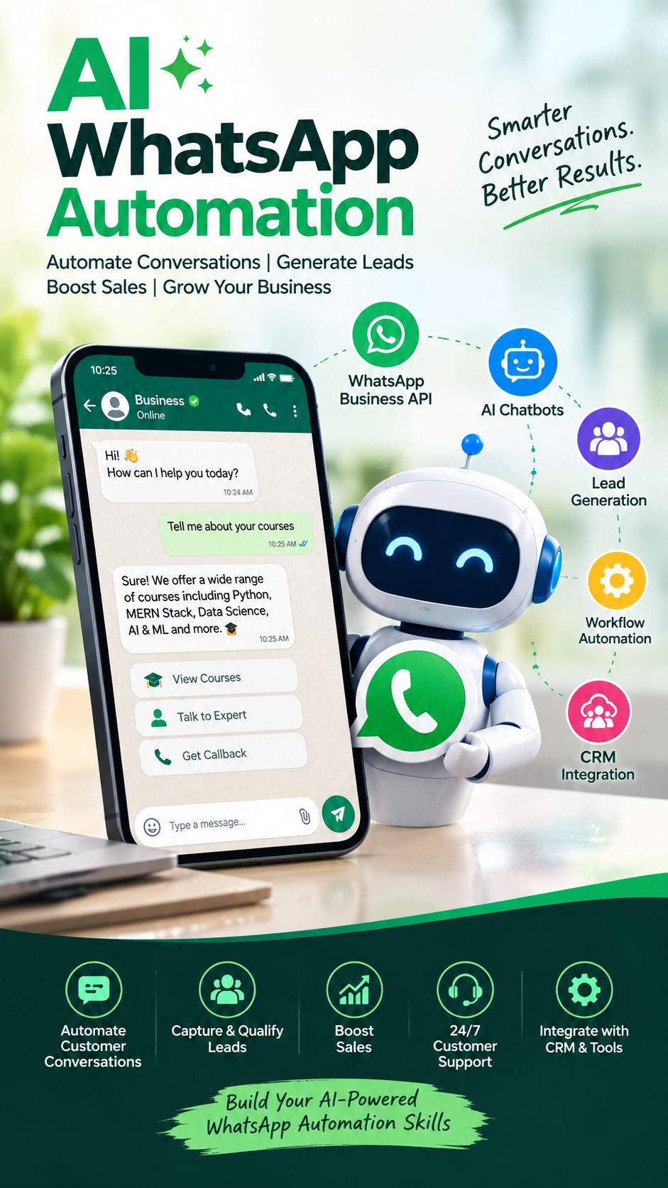 Learn AI WhatsApp Automation in {location} with practical training in AI chatbots, WhatsApp Business